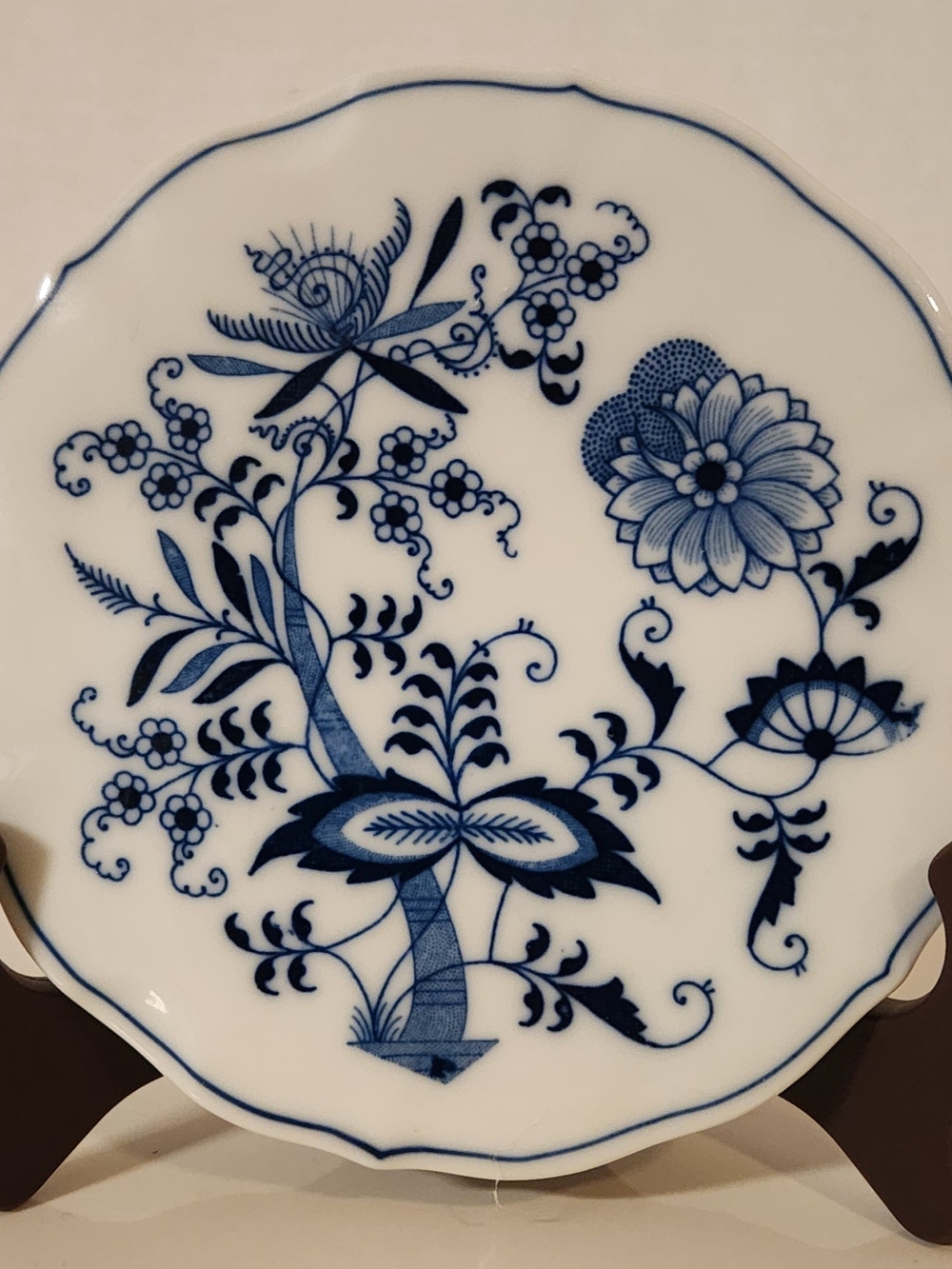 Vintage Blue Danube Porcelain 6" Trivet Hot Plate-Early Banner Mark 1951-76Japan